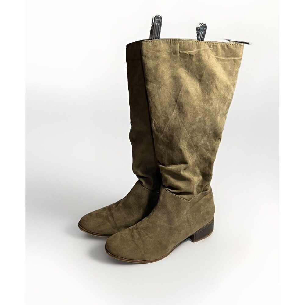 Madden Girl Womens Suede Knee High Boots Size 8 Slouch Comfort Round Toe